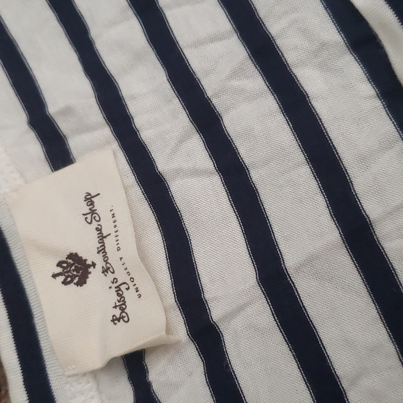 Betseys Boutique Long Sleeve Navy/White Top Sz Small - Picture 2 of 3